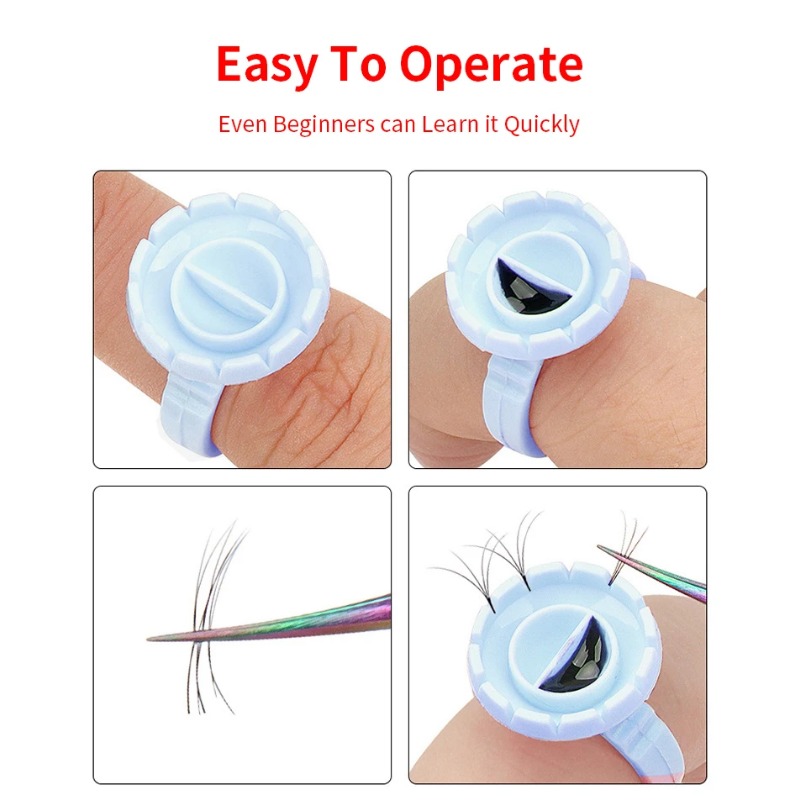 Eyelash Extension Repair - 100 Pcs 일회용 속눈썹 접착제 링