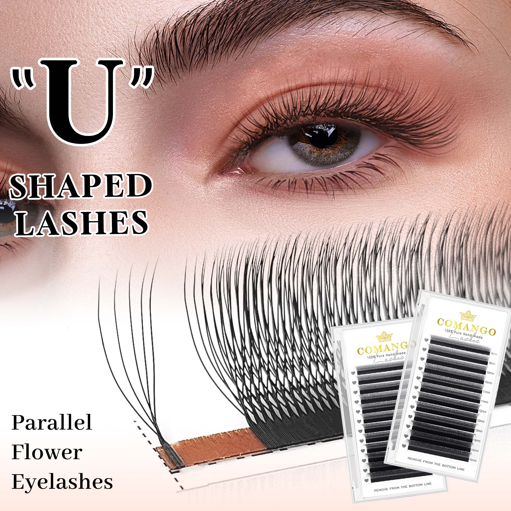 Eyelash Extension Supernatural - CoMango 믹스8-15mm U자형 3/4/5D 속눈썹 연장용