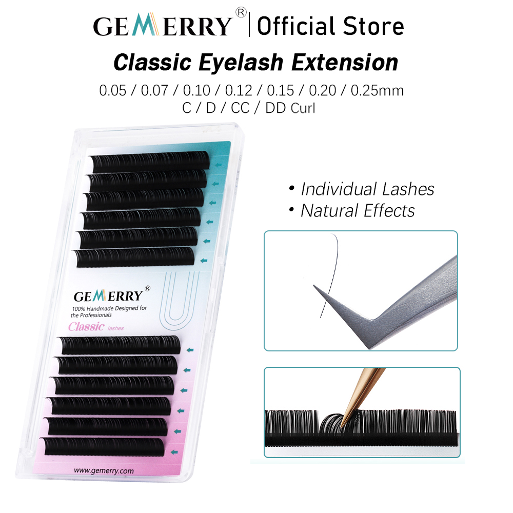 Eyelash Extension Korea Natural - 젬머리 25mm 개별 연장 속눈썹 내추럴