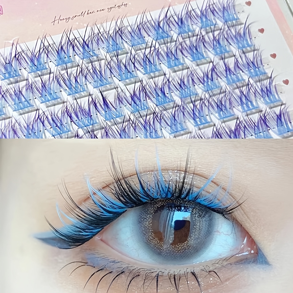 Eyelash Extension Natural - 믹시아오허 컬러풀 속눈썹 60개 클러스터 간편하게