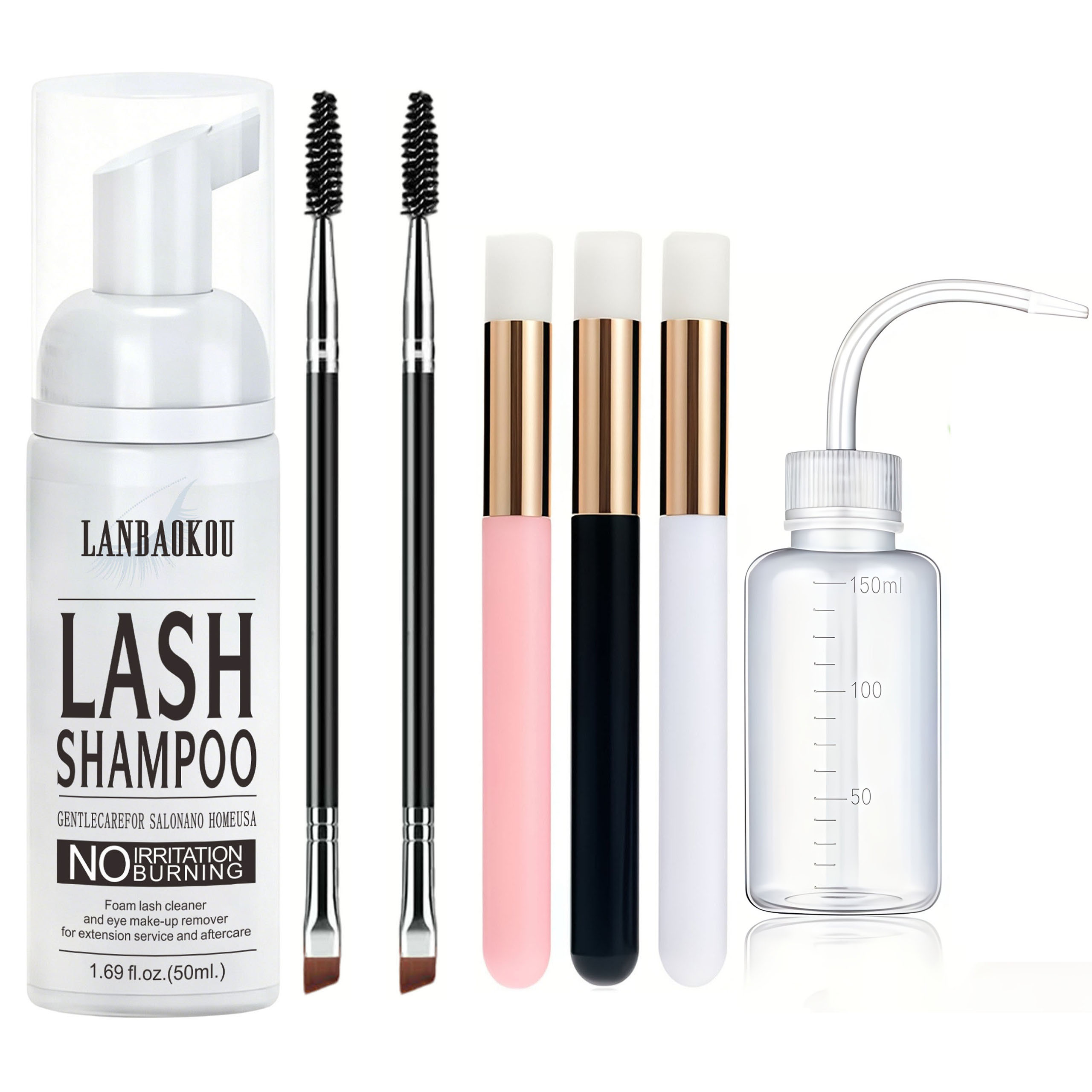속눈썹 샴푸 50ML + 브러쉬 & 마스카라 완드 눈꺼 - Eyelash Extension Foam Cleanser 리뷰 및 가격