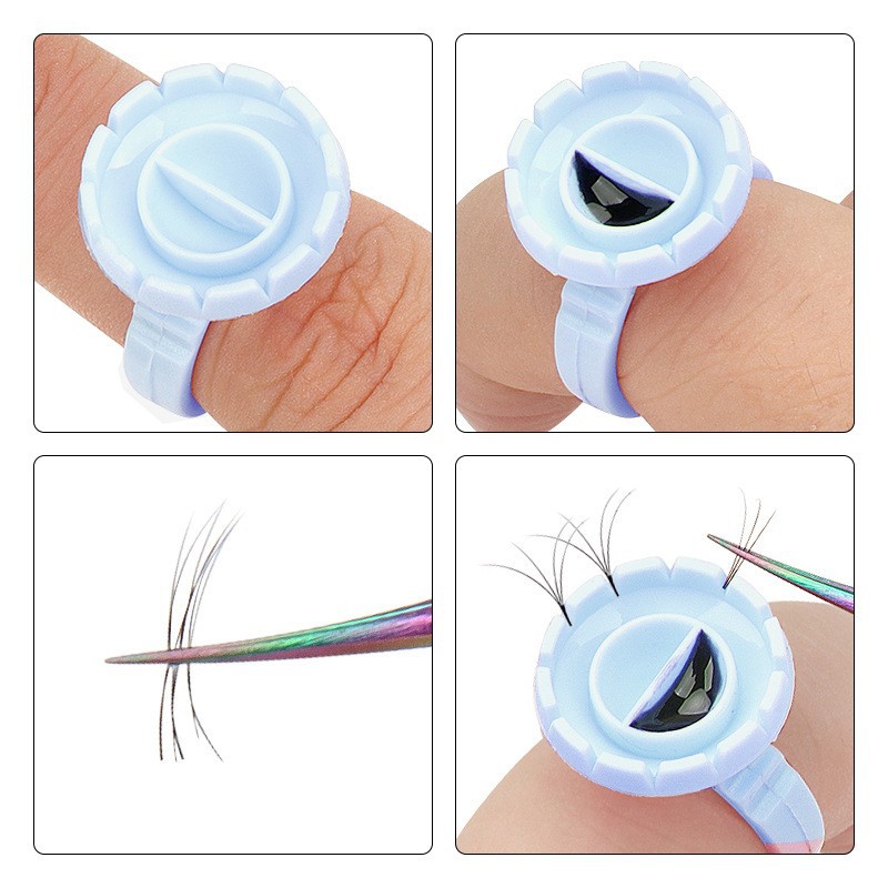 100Pcs 일회용 접착제 링 홀더 속눈썹 연장 용품  - Eyelash Extension Repair 리뷰 및 가격