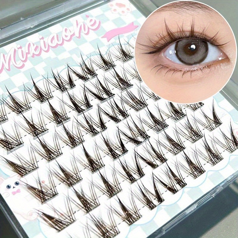 믹시아오허 라이트 브라운 글루 프리 클러스터 속눈썹 4 - Eyelash Extension Natural 리뷰 및 가격